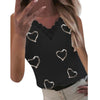summer Women Heart Printing V Neck Lace Vest Sleeveless Loose Splice female Tank Tops blusas T-Shirt Halter Top Casual