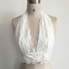 summer Women white Crochet Tank Tops Sleeveless Lace Vest Bralette Bra Cami Crop Top Sexy Backless Halter Crop Tops Clothing