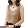 summer chiffon women blouse shirt new 2022 fashion sleeveless sexy strap women's tops solid V neck plus size clothing