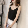 summer chiffon women blouse shirt new 2022 fashion sleeveless sexy strap women's tops solid V neck plus size clothing