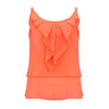 summer sleeveless ruffle shirt tops candy color female chiffon blouse shirt women clothing WS9246t