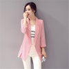 2022 New Spring Autumn Women Small Suit Korean Slim Big yards Casual  Linen Suit Coat  Female Blazer Jacket Y1044