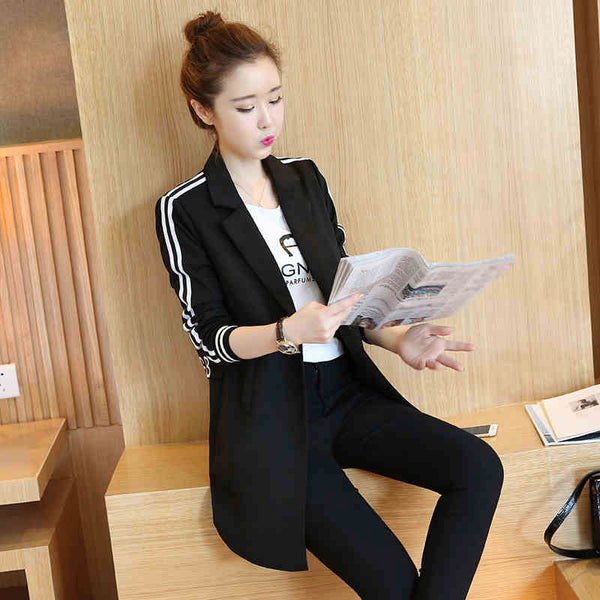 Spring Women Blazers Casual Long Sleeve Women Blazers and Jackets One Button Suit Coat Long Blazers Jacket Y1032