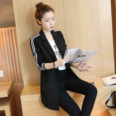 Spring Women Blazers Casual Long Sleeve Women Blazers and Jackets One Button Suit Coat Long Blazers Jacket Y1032