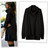 turtleneck Women Sweater elegant Solid High Collar Irregular Hem Long Sleeve Pullover Loose Thick knitted Soft Brief Sweaters