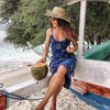 vintage sun moon print dress female summer  gothic casual loose sexy party dress streetwear Harajuku high waist strap dress