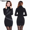 winter thick warm dress 2022 for women dresses women's dress fleece skinny turtleneck maxi party long sexy bodycon dress female