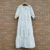 woman dress white long boho dress ladies V-neck Hollow Out Embroidery  summer dress  2022 maxi dresses for women robe femme