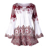 woman plus size blouses and shirts 2022 Autumn Floral Printed Flare Sleeve Top Keyhole Long Sleeve Shirts Blusas Feminina Camisa