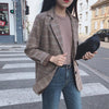 women 2 Pieces Skirt Suit Female Office Ladies Blazer Suit 2022 Retro Plaid Set Single-breasted Jacket Pencil Skirts