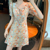 women 2022 summer French style chiffon dress  korean style midi dresses 1730#
