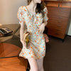 women 2022 summer French style chiffon dress  korean style midi dresses 1730#
