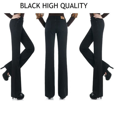 women Autumn Slim Fit Mid Waist Flare Jeans Plus Size Stretch Skinny Jeans Bell-Bottom Pants Denim Trousers Xxxl 4Xl 5Xl Xs 6Xl