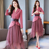 women Net skirt suits office lady suit lady uniform Formall skirt and suits jacket 2 piece set plus size women blazer skirt set