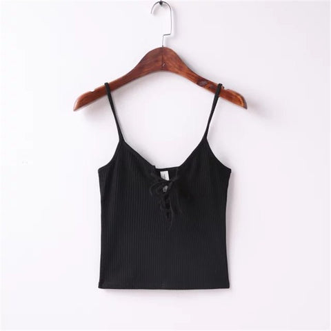women crop top sexy lace up fitness halter straps strapless shirt female beach tank tops strappy bra brandy melville summer 2022