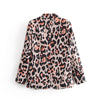 women euro style leopard pattern print open stitch blazer female pocket outwear suit office lady vintage chic casual tops  CT183