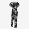 women's Floral Print V-Neck Casual jumpsuits Bow Tie Pocket loose Rompers Woman Short Sleeve 2022 Summer Bohemian Jumpsuit