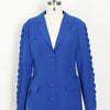 women's clothing drawstring deisn blue single breasted jackets 2022 autumn strings bandage coat streetwear tops blazer women