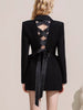women's coat 2023 AUTUMN Blazer Jacket Long Sleeve Ladies Black blazer dress Women Backless Bandage Bow Slim Outwear veste femme
