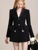 women's coat 2023 AUTUMN Blazer Jacket Long Sleeve Ladies Black blazer dress Women Backless Bandage Bow Slim Outwear veste femme