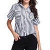women's shirts striped short sleeved fashion 2022 striped t sleeve womens pocket tops summer casual and long blouses Moletom