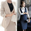 women's suits office  autumn winter Striped business 2 piece suit skirt top women's suit with a skirt blazer set ladies
