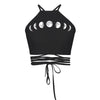 women sexy elastic halter bandage top Changes in printing the moon sleeveless backless drop shipping