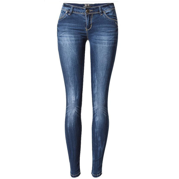 women skinny Jeans pants Women low waist Elasticity Pencil jeans ladies cuffs denim pants Ripped Jeans For Women