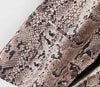 women vintage snake skin print roll up sleeve blazer outwear suit jacket office lady streetwear autumn business coat tops CT160