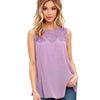 womens tops and blouses Solid Chiffon Lace Sleeveless Shirt Blouse Casual blouse pour femme Tops Vest summer women's clothing
