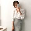 womens tops and blouses solid white chiffon blouse office shirt blusas mujer de moda 2023 long sleeve women shirts clothes
