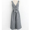 wool Jumpsuits V collar Thicker Straps wide leg pants High waist bandage Nine points pants pantaloni donna jumpsuit wide leg