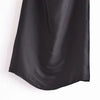 xikom 2022 Summer Elegant Women Vintage Satin Folds Black V-Neck Dress Female Slim Backless Casual long Dresses