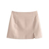xikom Women Spring Causal High Waist  Pink Suit Lady Split Slim Mini Skirts Female Side Zipper Short Skirts Chic