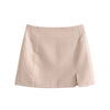 xikom Women Spring Causal High Waist  Pink Suit Lady Split Slim Mini Skirts Female Side Zipper Short Skirts Chic