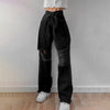y2k Holes High Waist Jeans Femme Pantalon 90s Vintage Streetwear Loose Korean Trousers Joggers Women Denim Pants