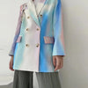 za Women 2023 Double Breasted Tie-dye Print Blazer Coat Vintage Long Sleeve Pockets Female Outerwear Chic Tops jacket